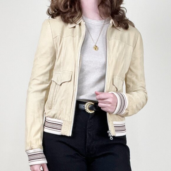 Vintage Dolce & Gabbana 90s Y2K Suede Leather Bomber Jacket 2000s Designer Coat - Picture 6 of 15